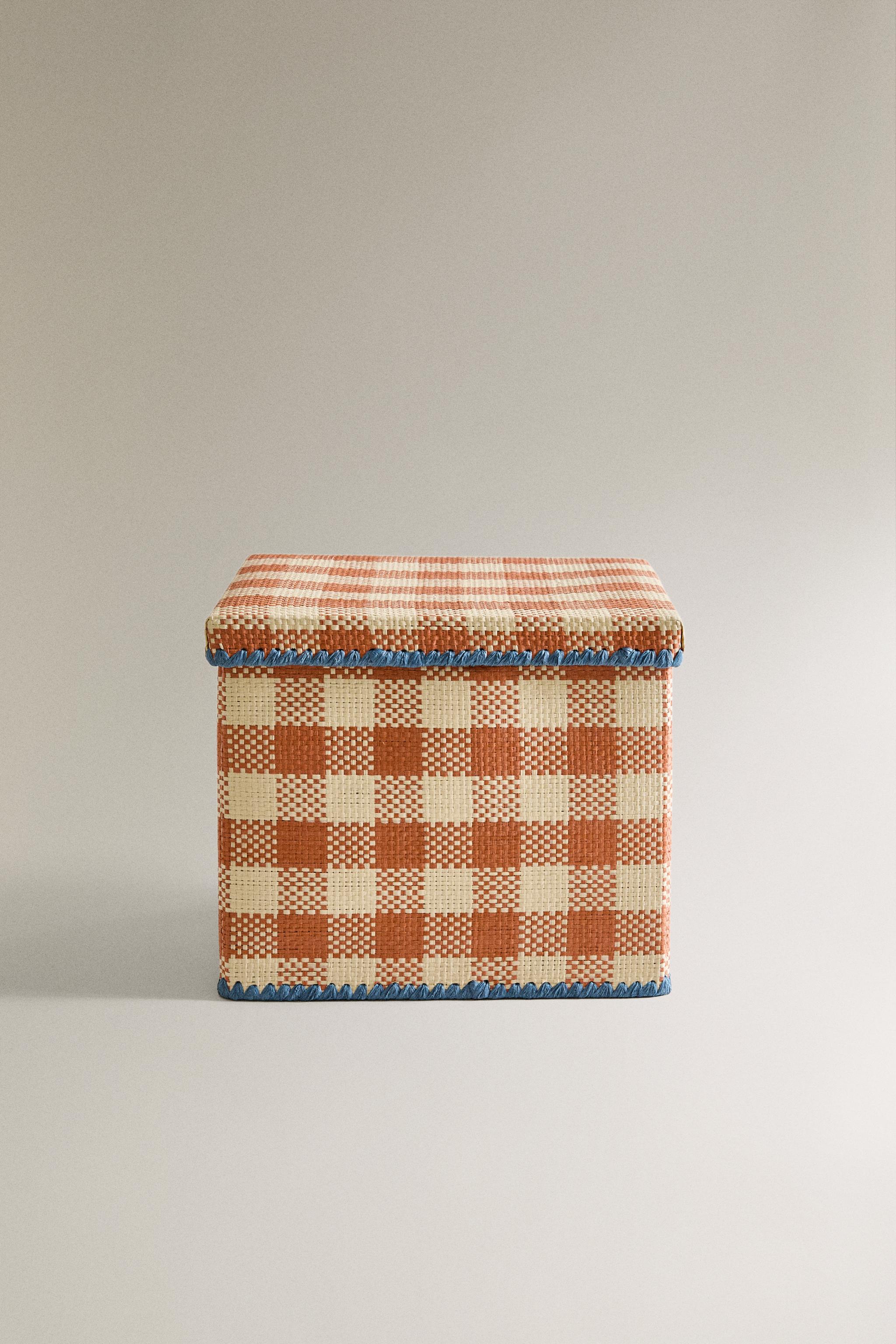 KIDS FOLDABLE CHECKERED BASKET
